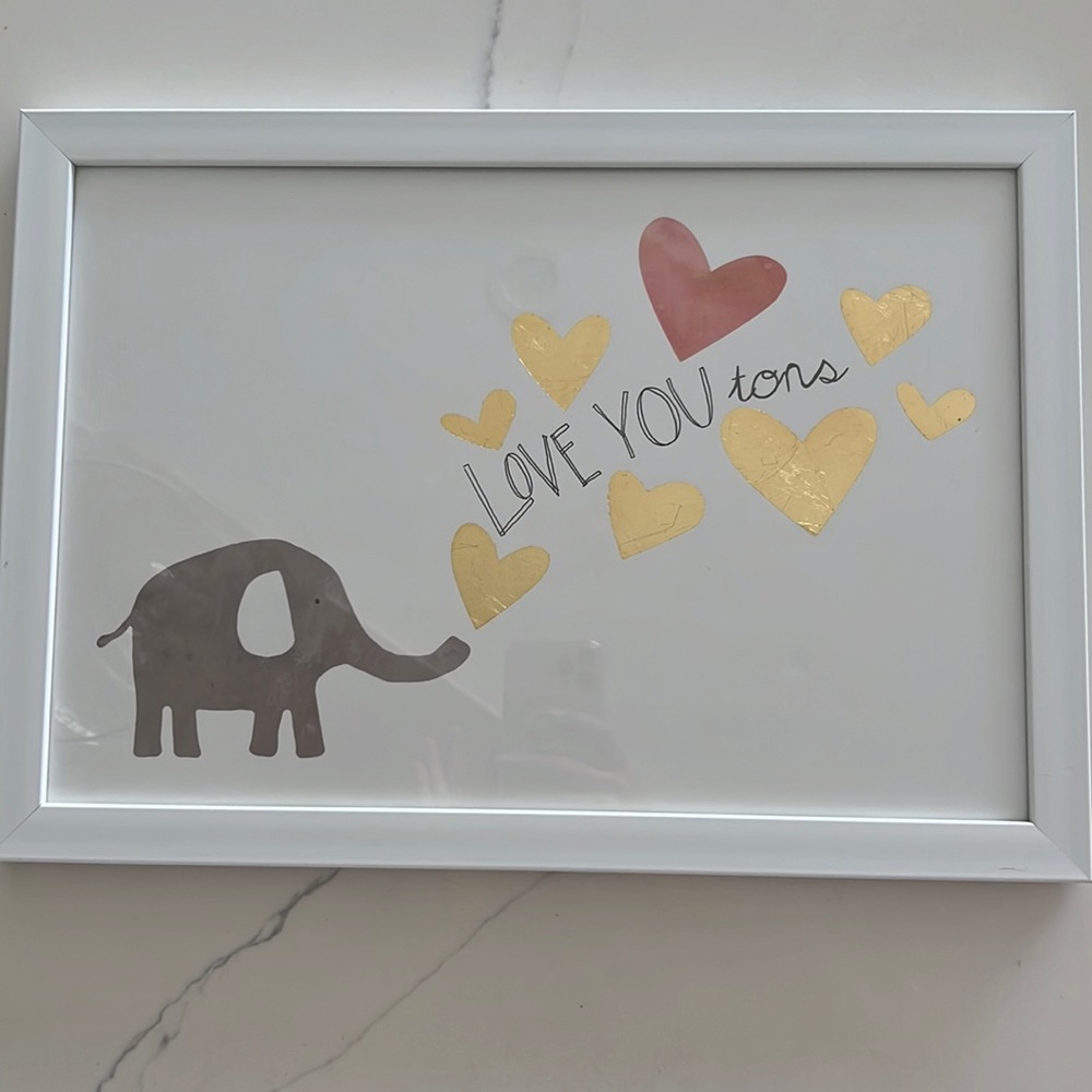 MUST BUNDLE Love You Tons 🐘 Framed Picture. NWT.